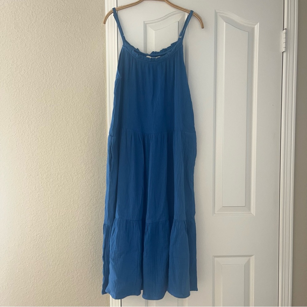 Maronie Blue Sleeveless Maxi Dress